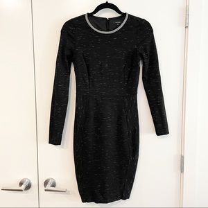 RW&CO black and silver long sleeved Bodycon party dress Size Small